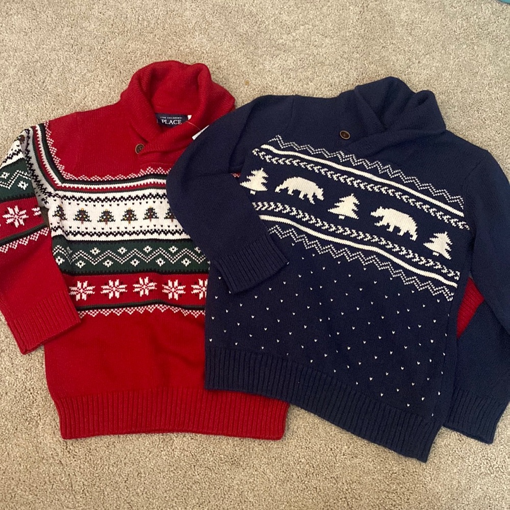 Set of two holiday sweaters from The Children’s Place - size 5t in boys